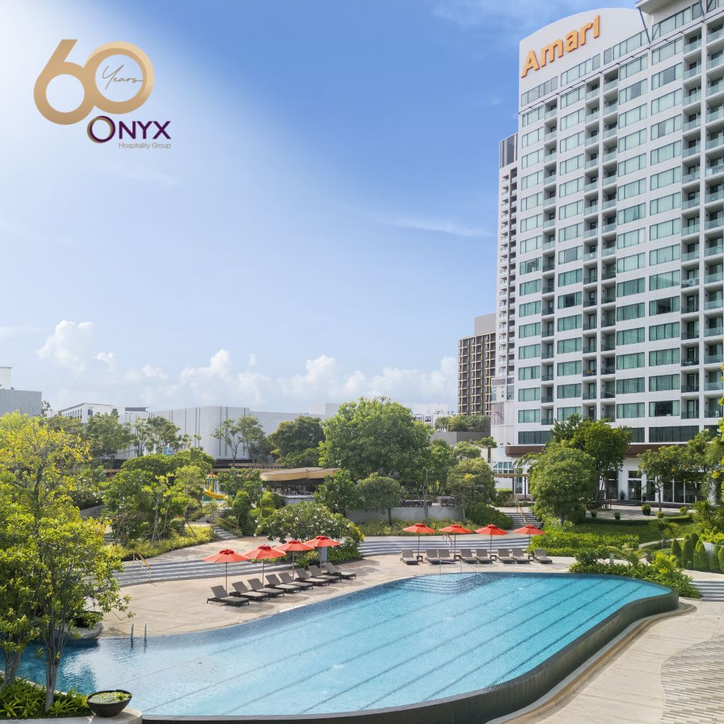 Amari Pattaya's pool and hotel tower on the northern end of Pattaya Beach