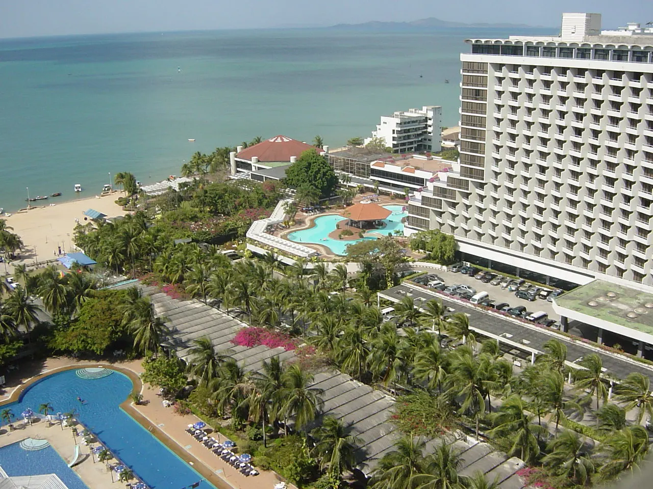 The Ambassador City Jomtien towers beside the beach
