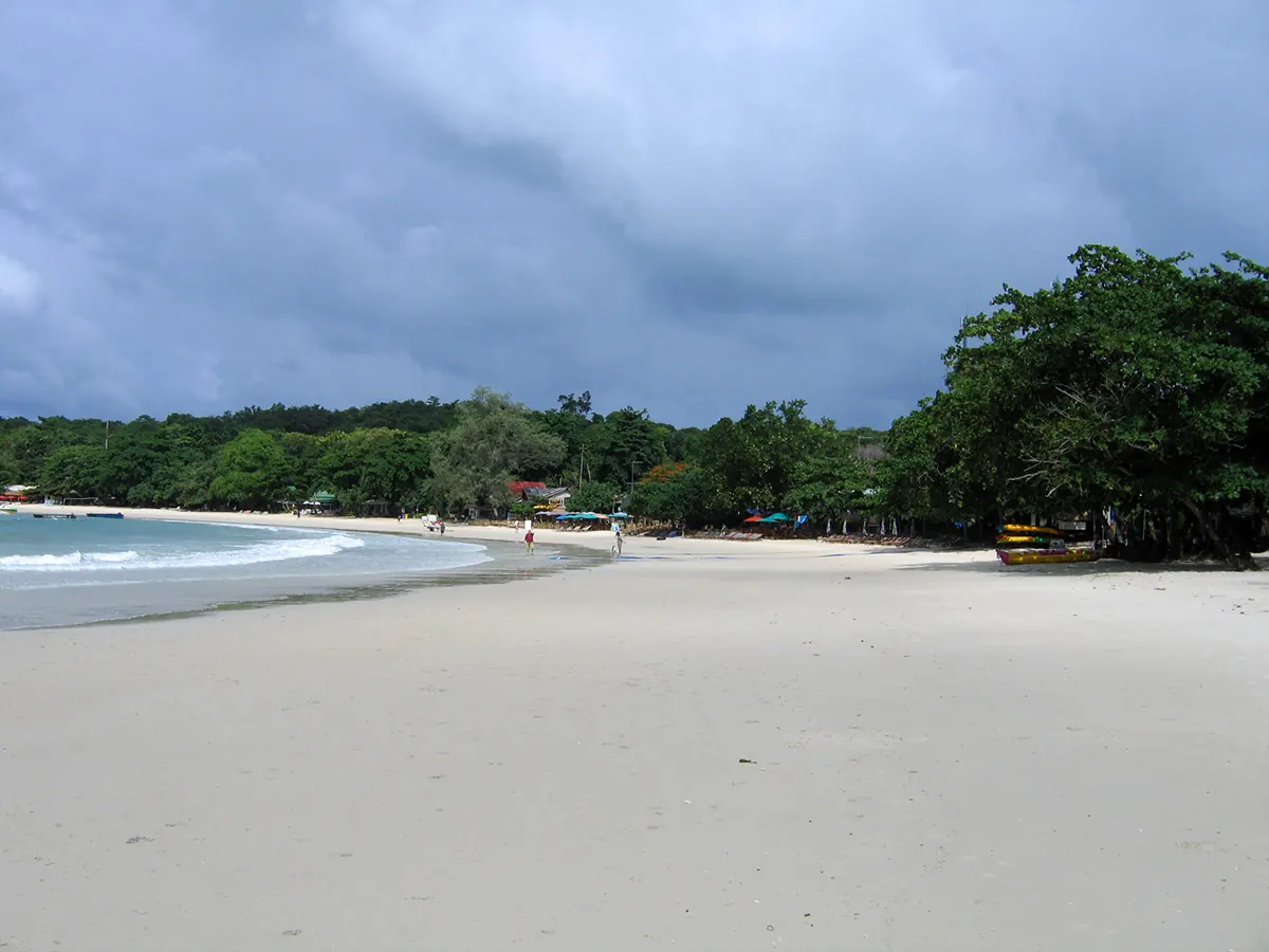 A sandy beach and clear water at Ko Samet