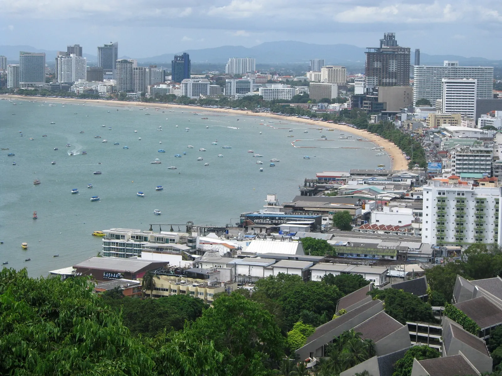 Daytime view over Pattaya Bay from Pratumnak Hill