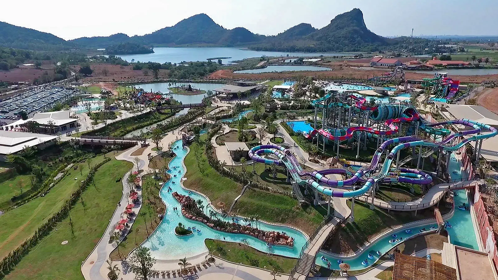 Aerial view of Ramayana Water Park in Sattahip