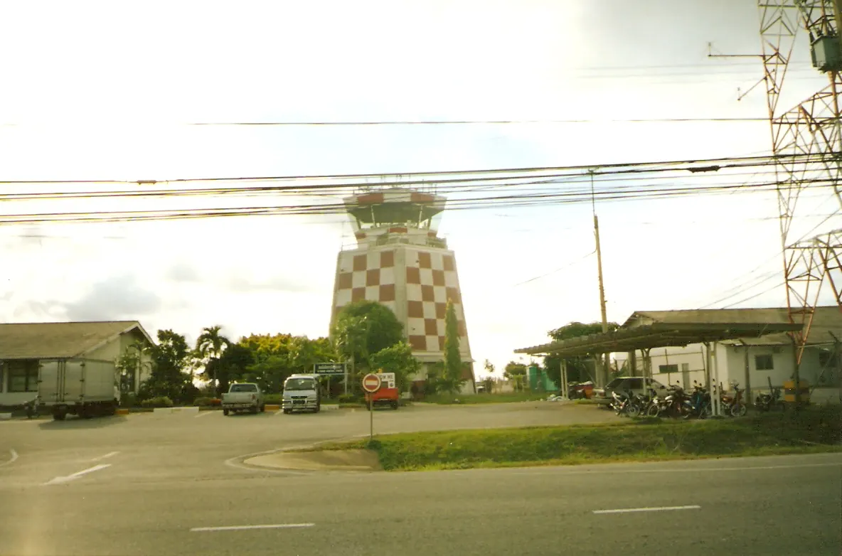 The air traffic control tower at U-Tapao airport